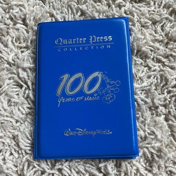 Disney Quarter Press Collection Book 100 Years of Magic Park Souvenir - Picture 1 of 9